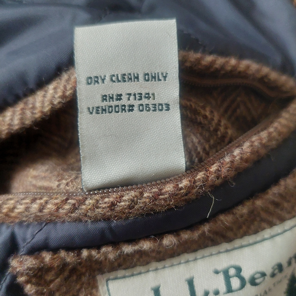 Vintage L.L.Bean Shetland Wool Jacket Brown Insulated Size 50 REG - Picture 6 of 13